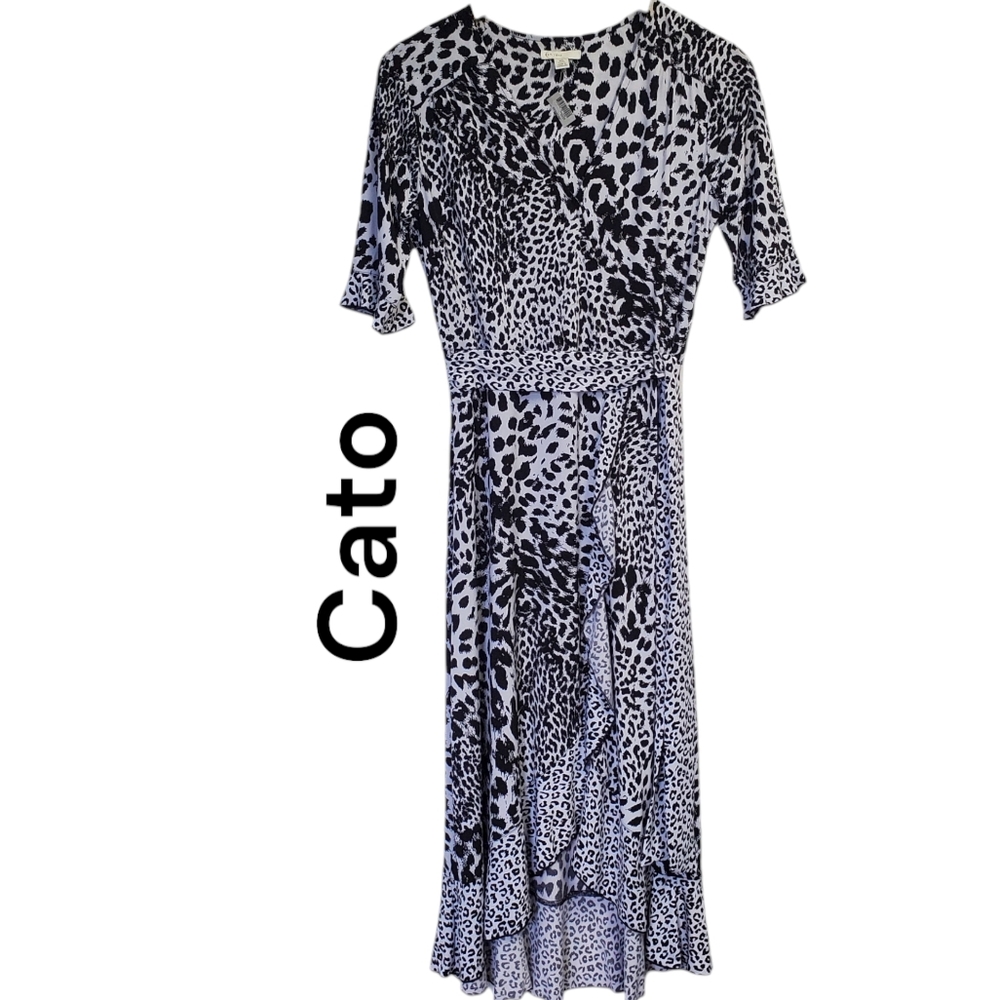 NWT Cato J/M Dress Black/White Animal Print Size XS